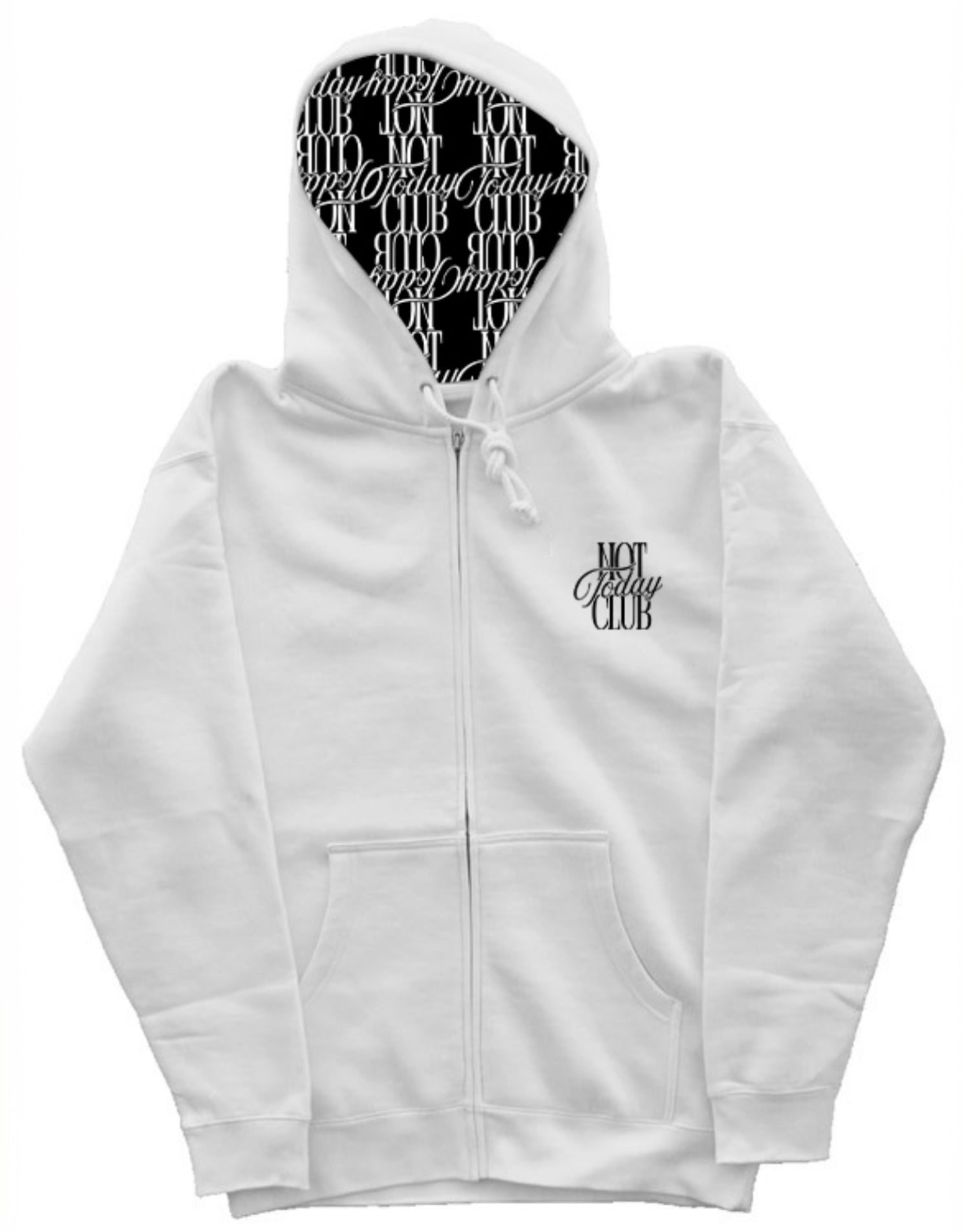 Not Today Club Premium Zip-Up Hoodie | Reverse Hood Detailing | Unisex Heavyweight