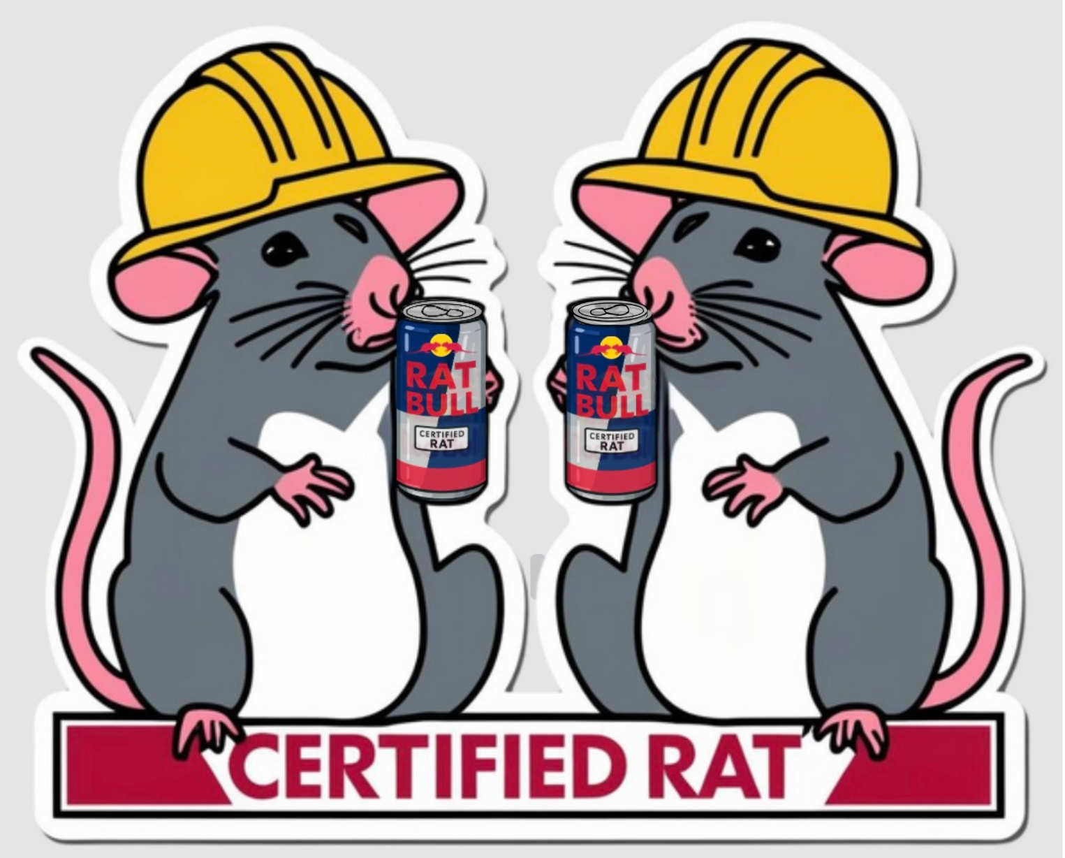 Certified Rat Sticker | Hard Hat & Toolbox Glossy Vinyl Decal